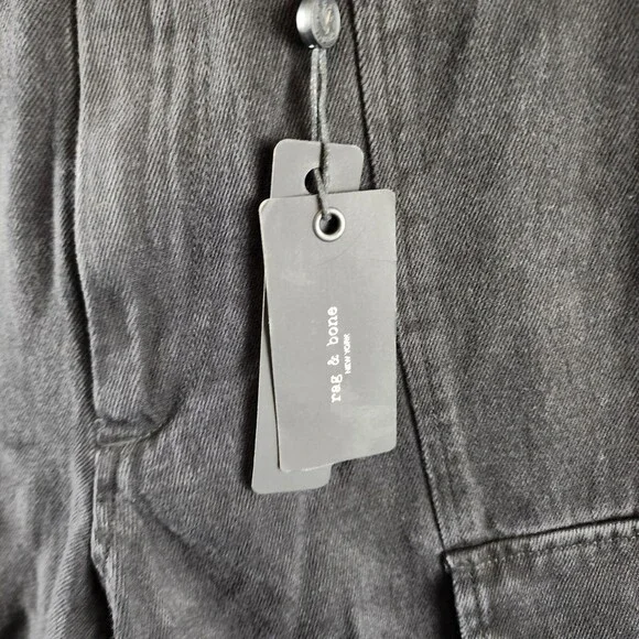 Rag & Bone Fit 4 Denim Cargo Pants Men's 29 Black Pockets Button Zip Closure - Picture 5 of 15